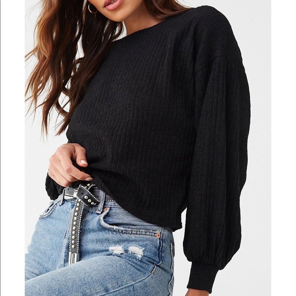 NWT Forever 21 Ribbed Dolman Sleeve Top